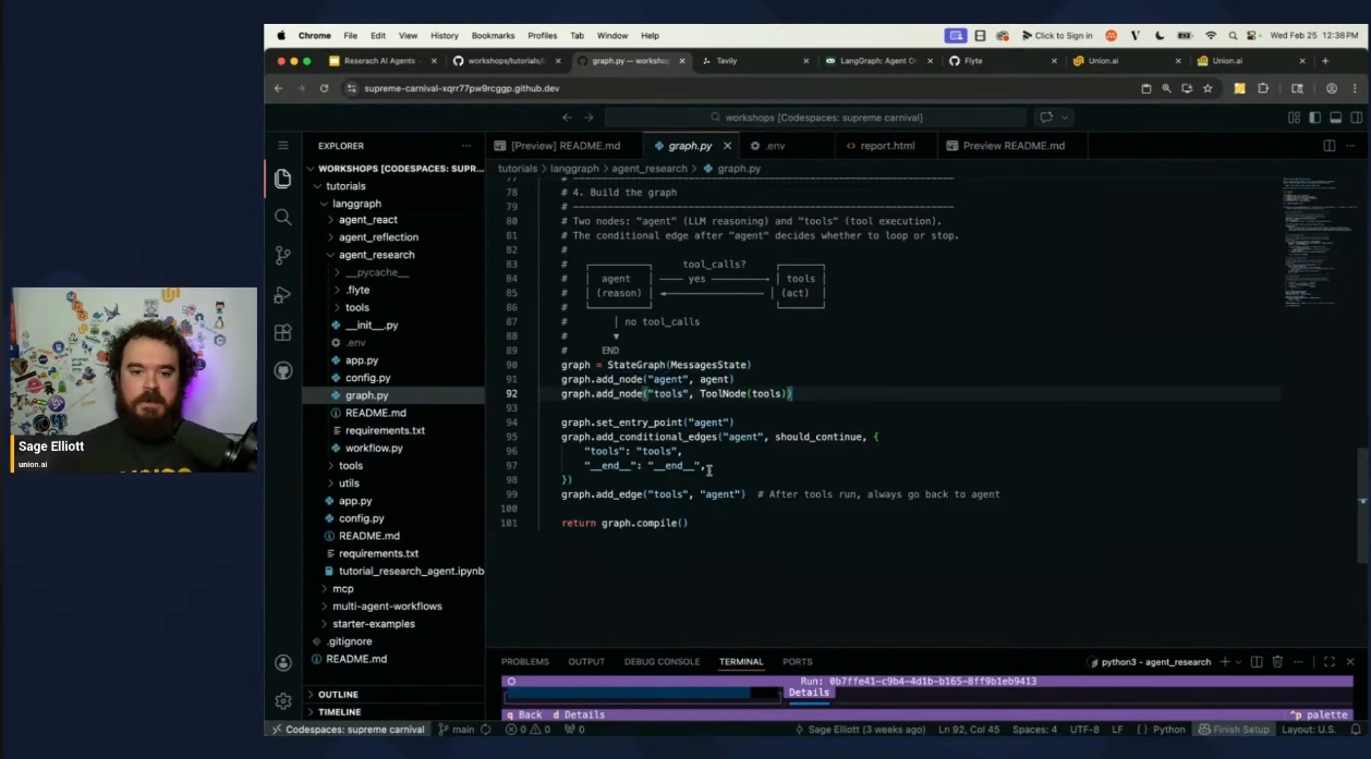Building an AI agent graph in code